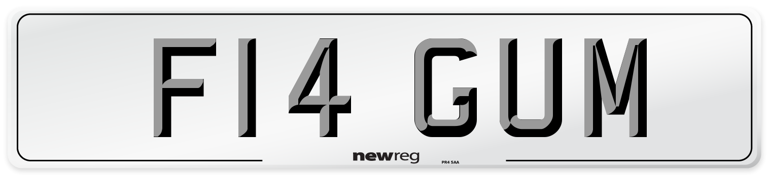 F14 GUM Number Plate from New Reg